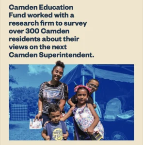 Camden Education Fund worked with a research firm to survey over 300 Camden residents